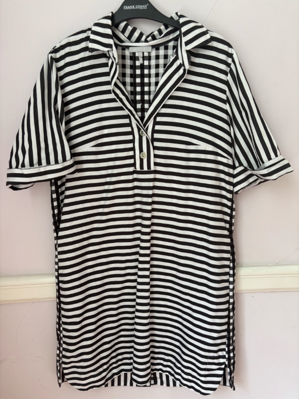 NWOT Hinson Wu "Aileen" dress black gingham stripe - medium - Picture 3 of 9